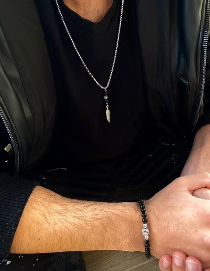 סט כדור כסוף שרשרת&צמיד