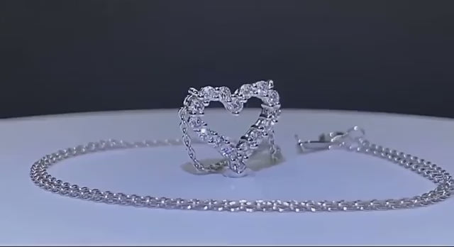 שרשרת לב יוקרתית בשיבוץ אבני מעבדה